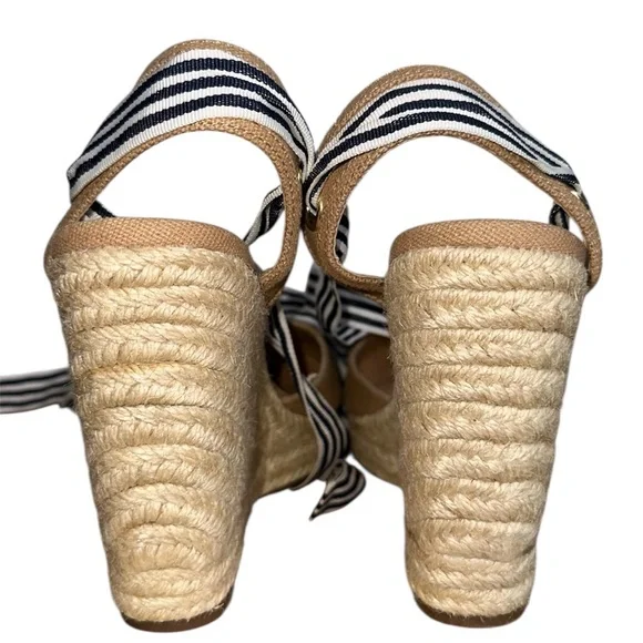 Express Women's Espadrille Wedge Platform Sandals Ribbon ankle Lace up sz:6 - Picture 5 of 13